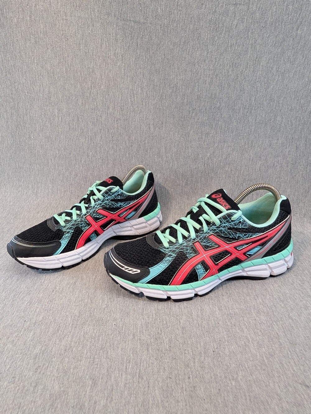 ASICS Women's Black & Seafoam/Teal Running Shoes with Pink Accents